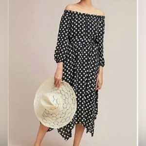 Black with white polka dots dress